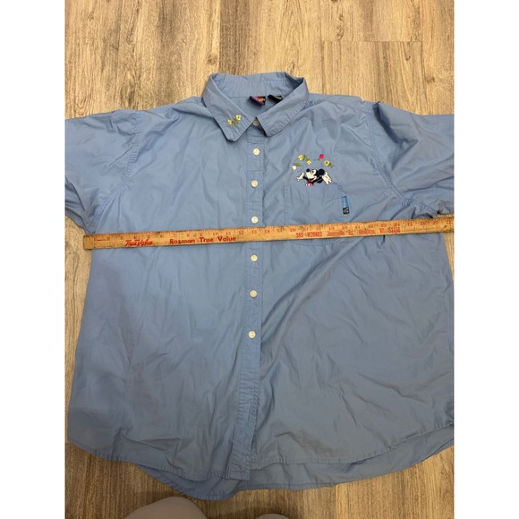 Vintage Jerry Leigh Mickey Mouse Light Blue Button Down Embroidered Size 26/28W - Picture 7 of 8